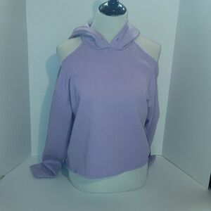VS Pink cold shoulder Light purple Lilac hoodie Size Medium No String
